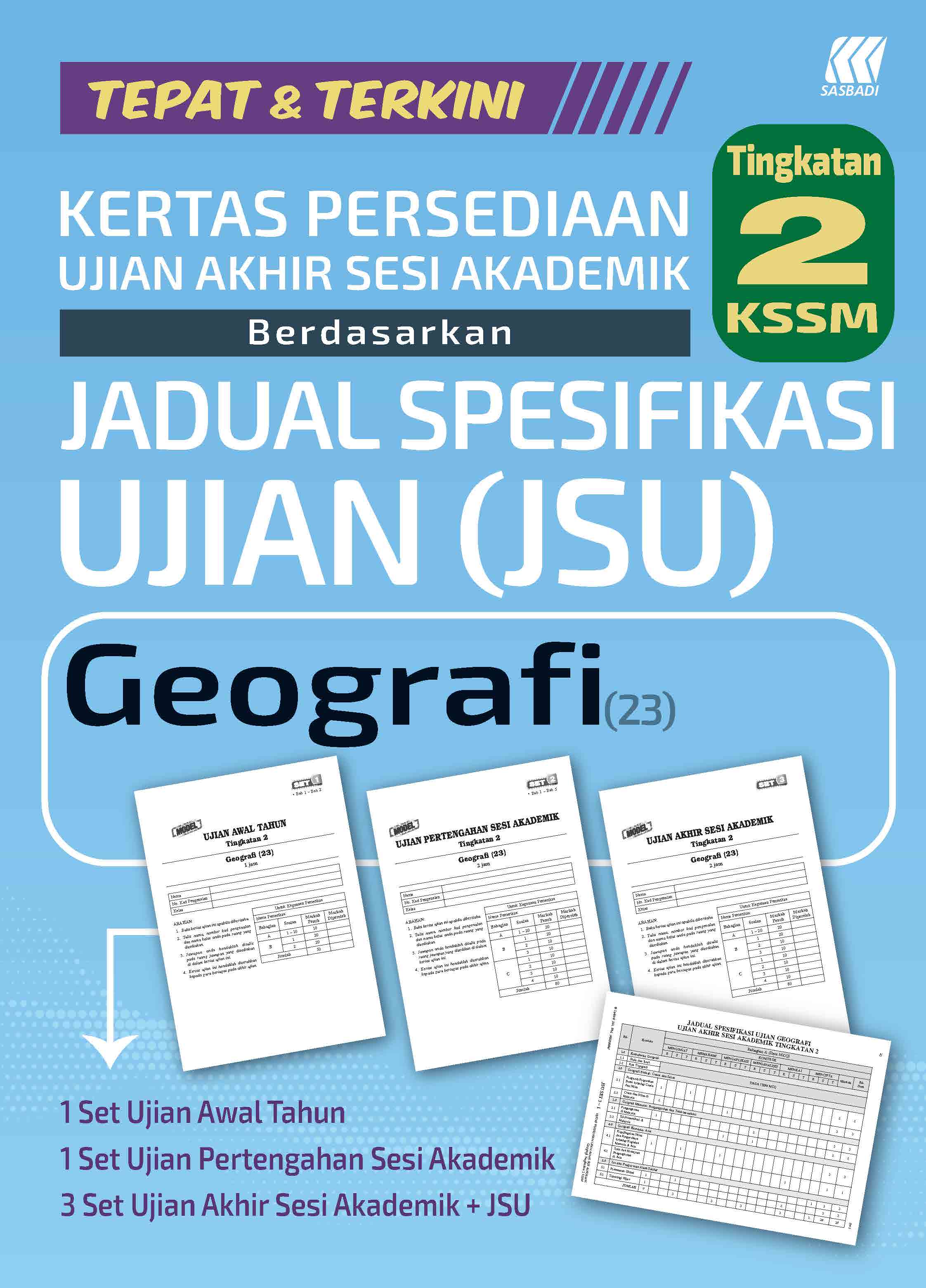 Kertas Persediaan UASA JSU KSSM Geografi Ting. 2 Cover